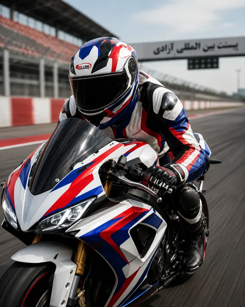 خرید کلاه کاسکت فک متحرک ردلاین مدل 31-939 WHITE RED BLUE از استارسیکلت - عکس