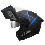 خرید کلاه کاسکت فک متحرک REDLINE مدل 19-960 MATT BLACK BLUE THORN