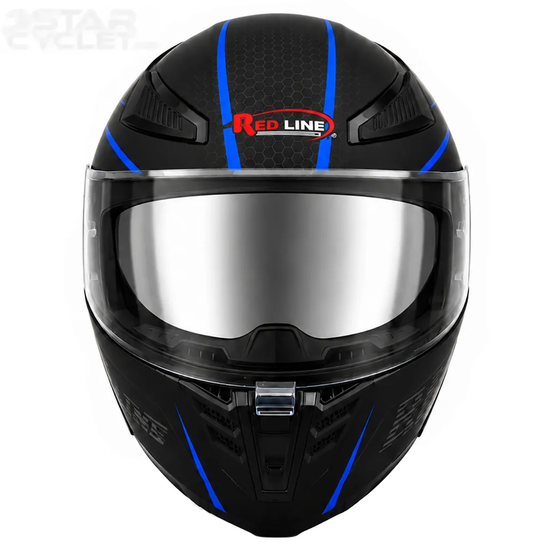 عکس کلاه کاسکت فک متحرک REDLINE مدل 19-960 MATT BLACK BLUE THORN