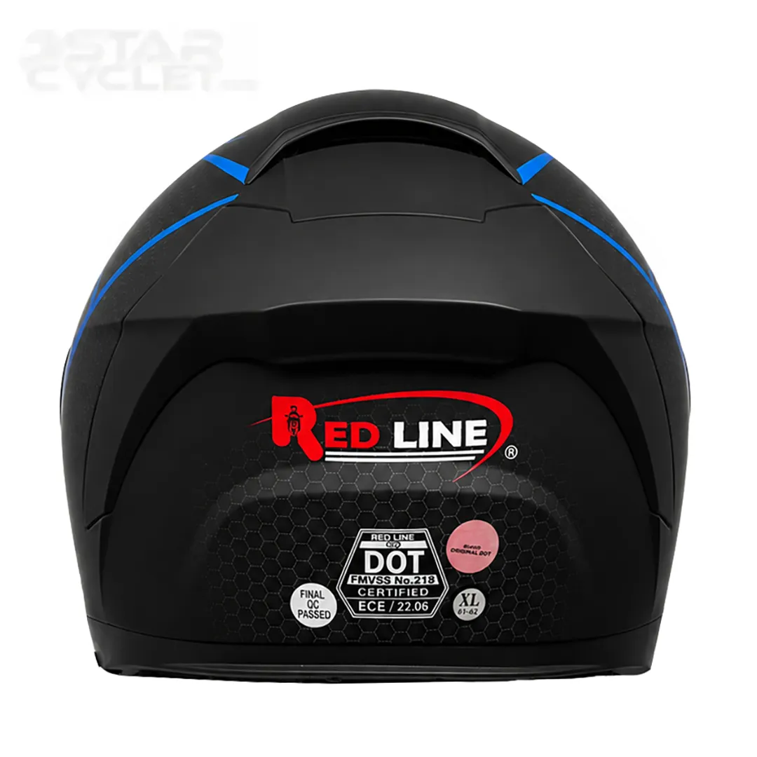 خرید کلاه کاسکت فک متحرک REDLINE مدل 19-960 MATT BLACK BLUE THORN از نمایندگی