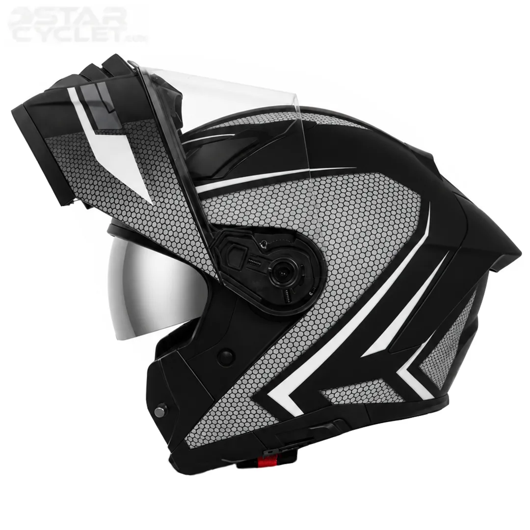 خرید کلاه کاسکت فک متحرک REDLINE مدل 19-960 MATT BLACK GRAY SUN
