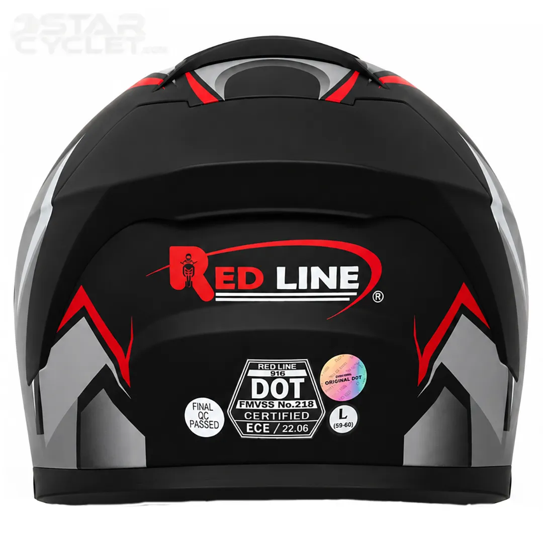 خرید کلاه کاسکت فک متحرک REDLINE مدل 16-960 MATT BLACK RED GRAY PASSION از نمایندگی