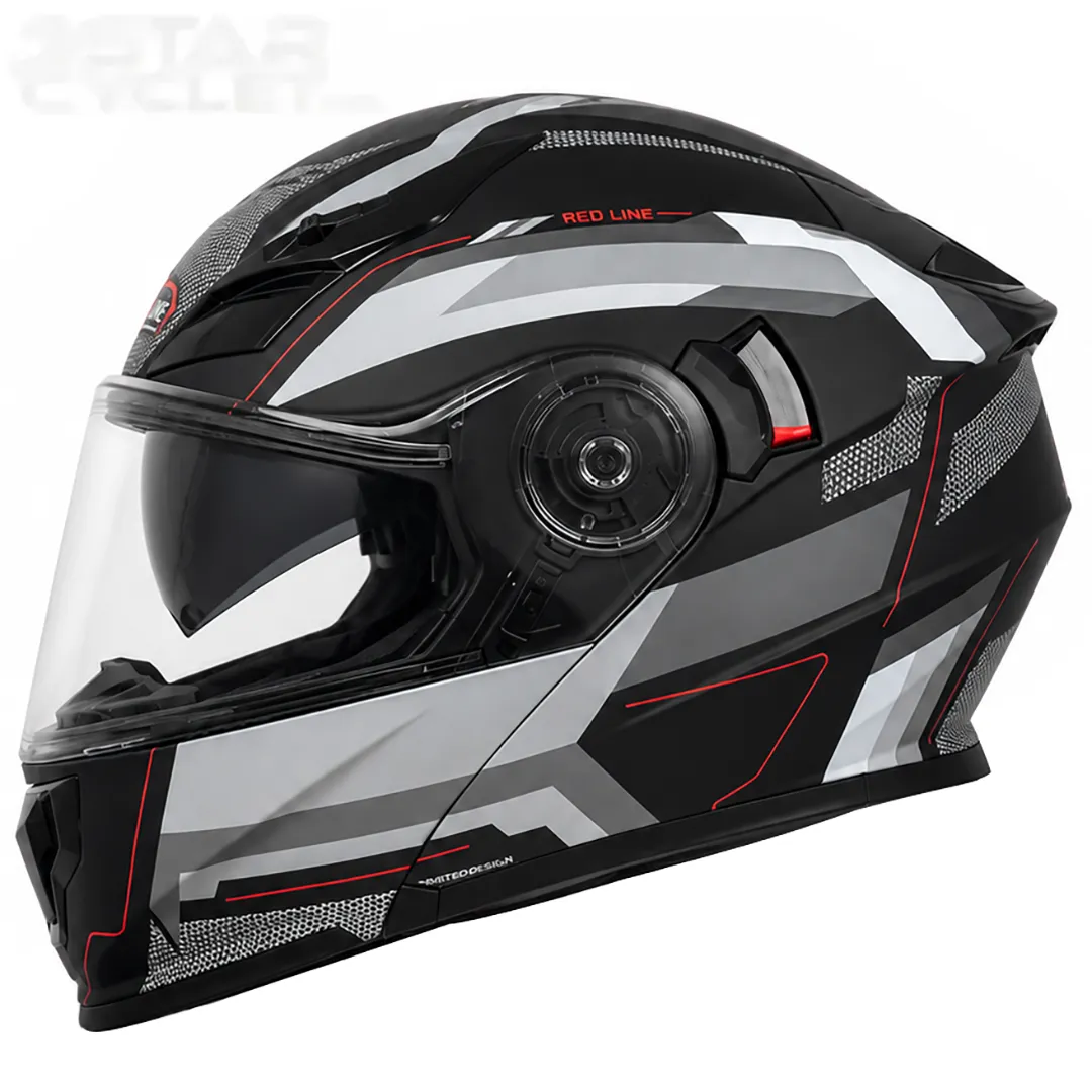 قیمت کلاه کاسکت فک متحرک REDLINE مدل 27-939 MATT BLACK RED WIZARD
