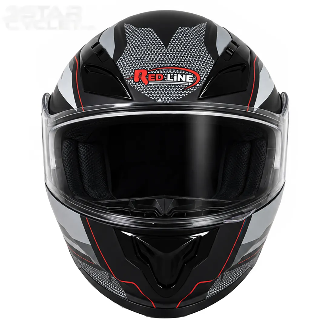 عکس کلاه کاسکت فک متحرک REDLINE مدل 27-939 MATT BLACK RED WIZARD