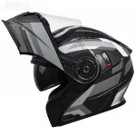 خرید کلاه کاسکت فک متحرک ردلاین مدل 28-939 MATT BLACK GRAY WIZARD