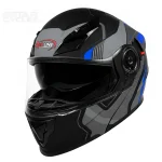 کلاه کاسکت فک متحرک REDLINE مدل 33-939 MATT BLACK BLUE GALAXY