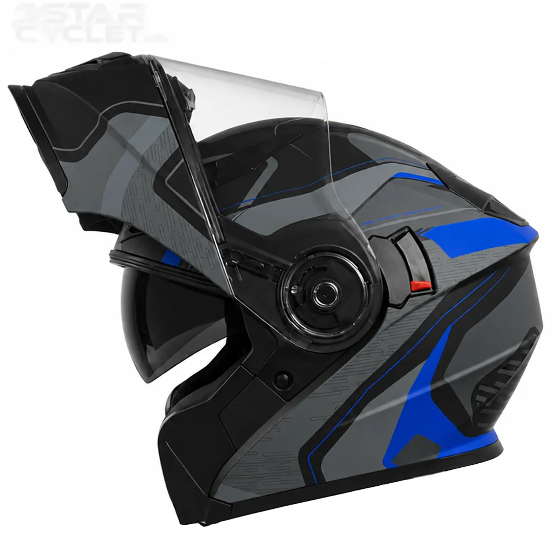 خرید کلاه کاسکت فک متحرک REDLINE مدل 33-939 MATT BLACK BLUE GALAXY