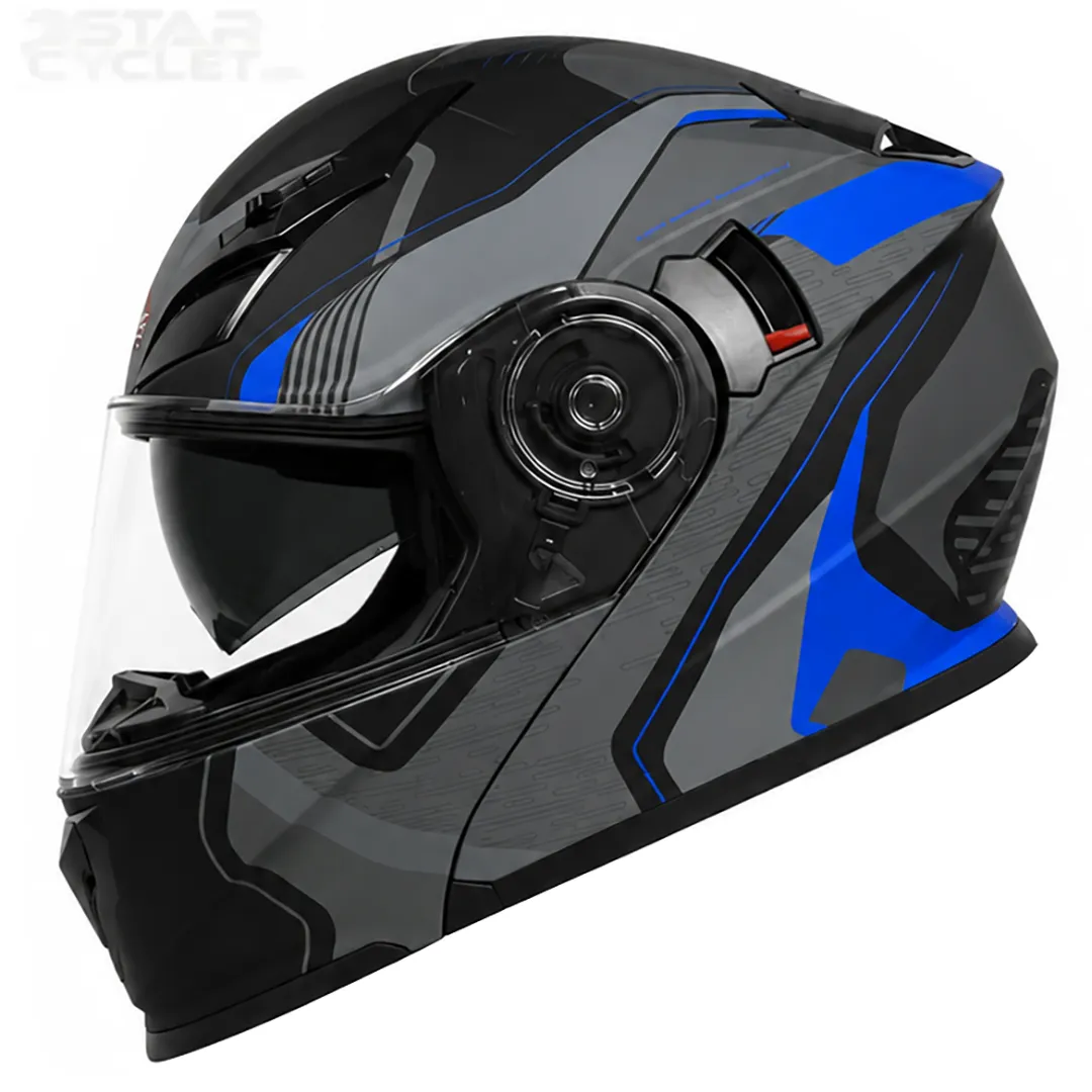 قیمت کلاه کاسکت فک متحرک REDLINE مدل 33-939 MATT BLACK BLUE GALAXY