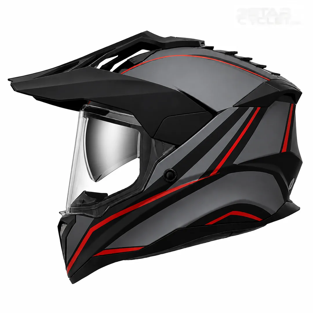 خرید کلاه کاسکت ادونچری ردلاین مدل 5-760 MATT BLACK FLASH