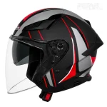 خرید کلاه کاسکت بدون فک ردلاین مدل 11-965 MATT BLACK RED GRAY AVATAR