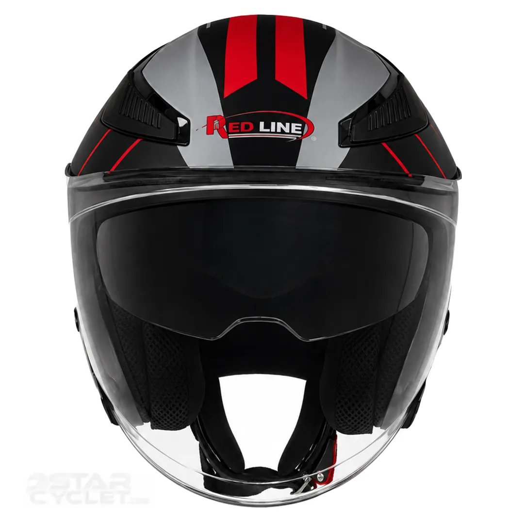 عکس کلاه کاسکت بدون فک ردلاین مدل 11-965 MATT BLACK RED GRAY AVATAR