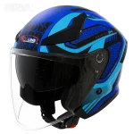 کلاه کاسکت بدون فک REDLINE مدل 14-965 MATT BLACK BLUE AUREOLE
