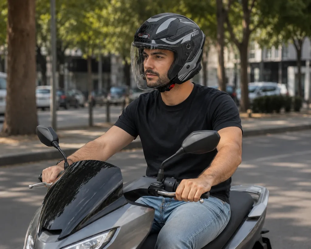 موتور سواری با کلاه کاسکت بدون فک ردلاین مدل 15-965 AUREOLE