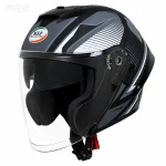 کلاه کاسکت بدون فک ام اس پی مدل 336MATT GRAY BLACK WHITE