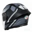 سه رخ کلاه کاسکت بدون فک ام اس پی مدل 336MATT GRAY BLACK WHITE