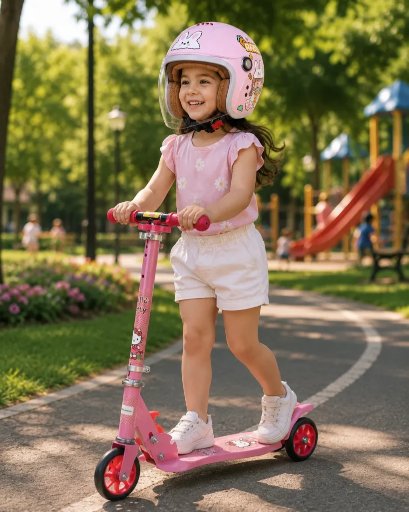 موتورسواری با کلاه کاسکت بدون فک بچگانه ردلاین مدل 1-910 BRIGHT PINK RABBIT