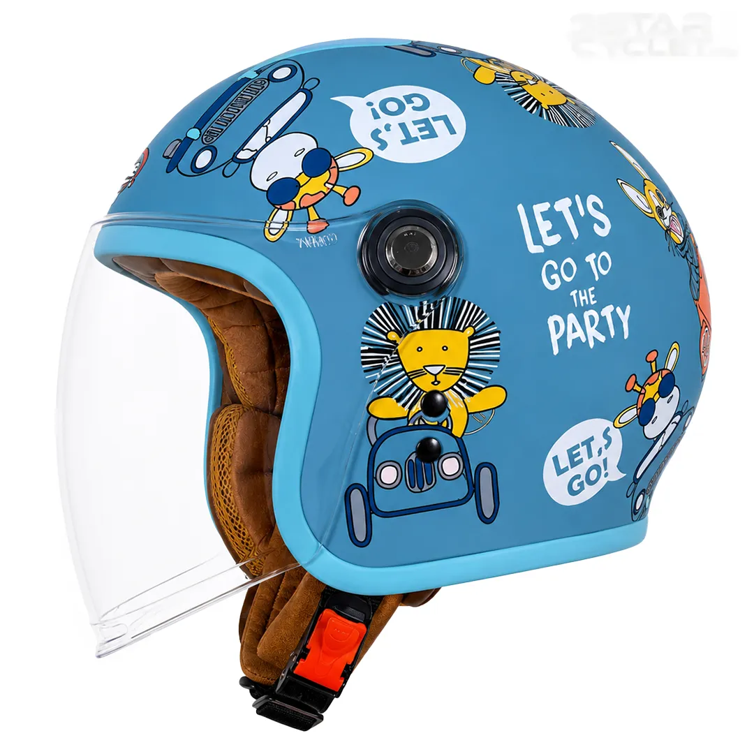 خرید کلاه کاسکت بدون فک بچگانه ردلاین مدل2-910 MATT BLUE PARTY