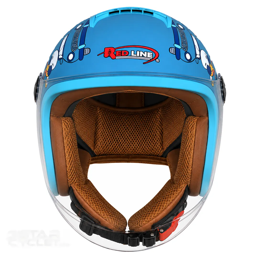 عکس کلاه کاسکت بدون فک بچگانه ردلاین مدل2-910 MATT BLUE PARTY