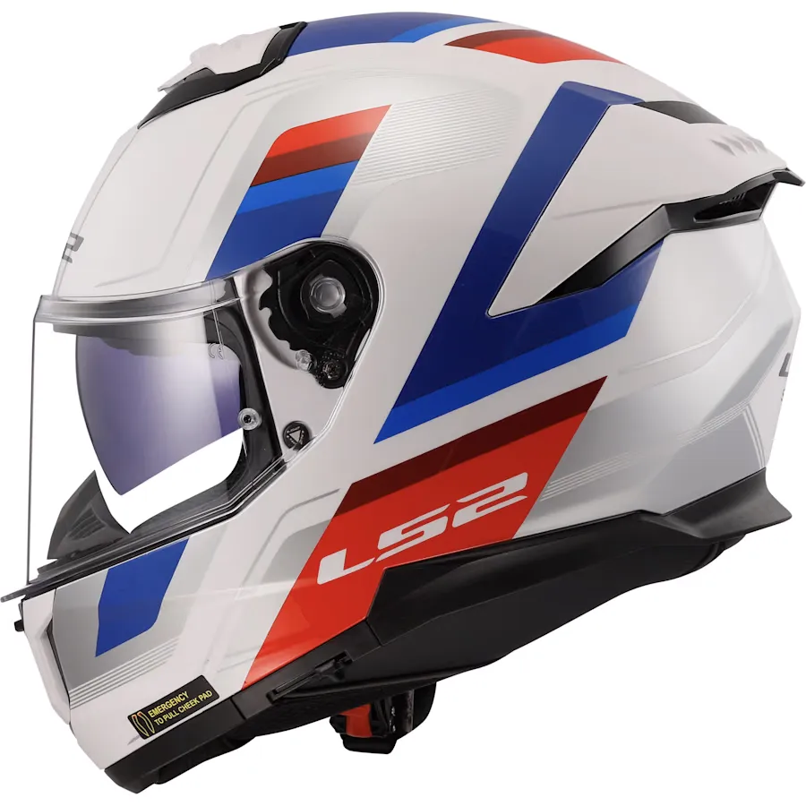 خرید کلاه کاسکت فک ثابت LS2 مدل STREAM2 FF808-2 SHINE WHITE BLUE RED