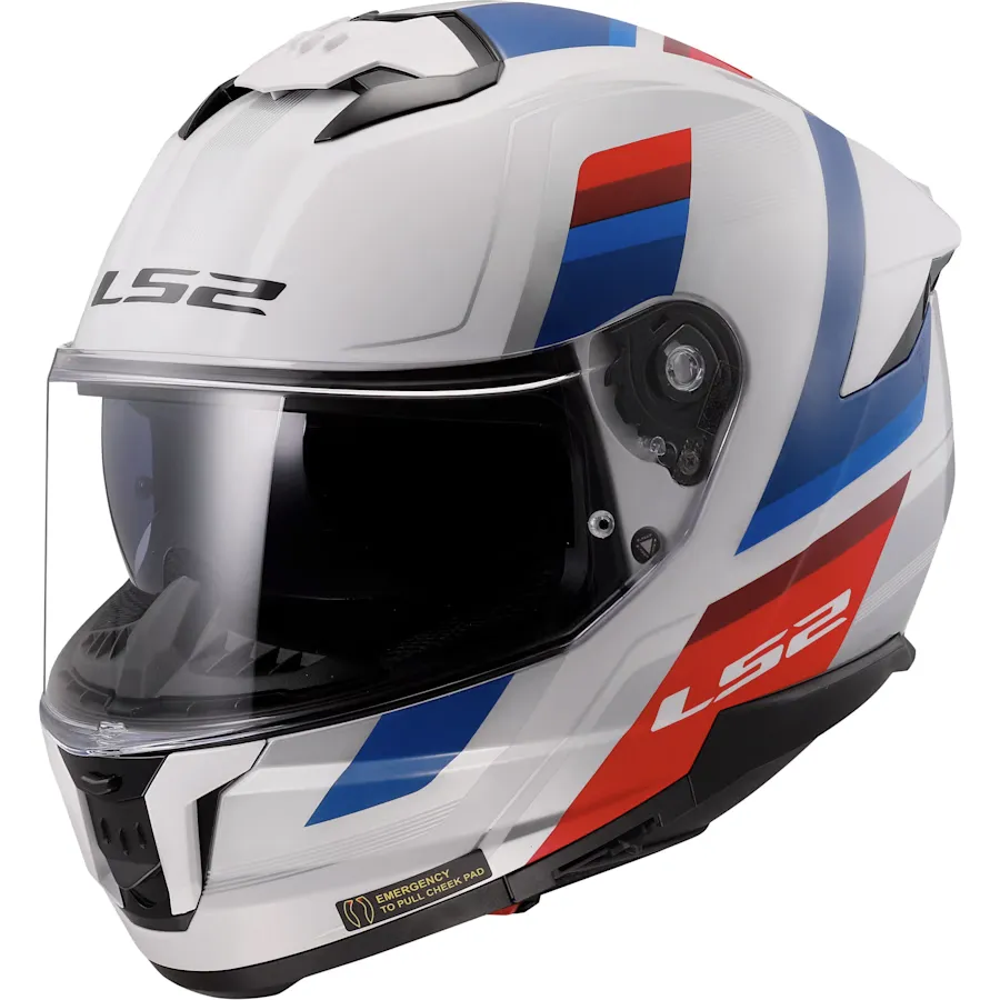 کلاه کاسکت فک ثابت LS2 مدل STREAM2 FF808-2 SHINE WHITE BLUE RED