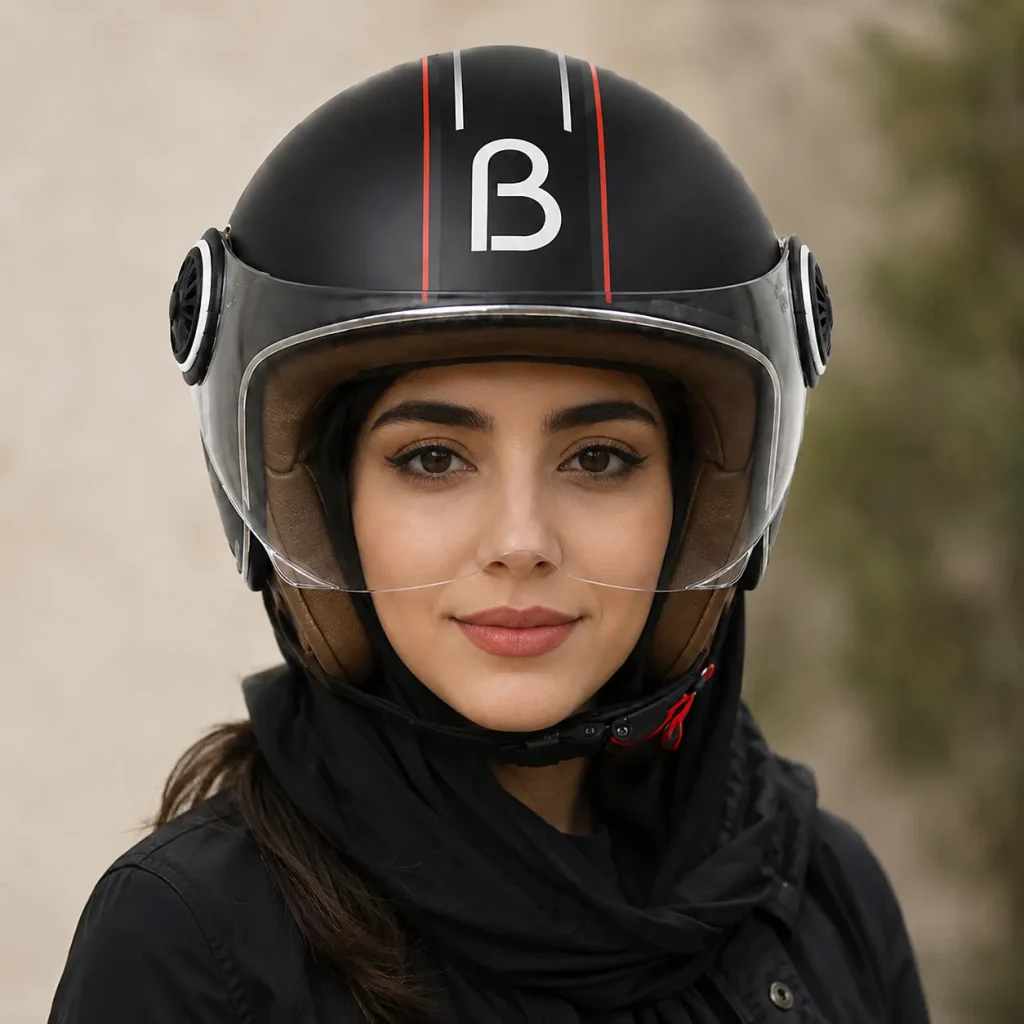 خرید کلاه کاسکت وسپایی بئون مدل B110 TITANIUM BLACK از استارسیکلت - عکس