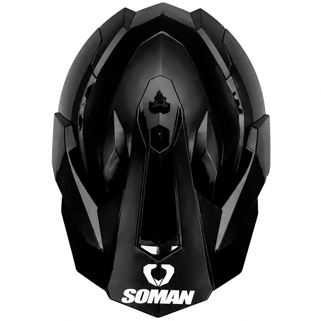 روی کلاه کاسکت ادونچری SOMAN مدل M10 GLOSSY BLACK