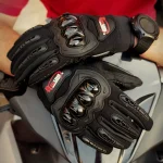 خرید دستکش چهارفصل موتورسواری REDLINE مدل black