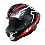 کلاه کاسکت فک ثابت آلپین استار مدل R10 matt carbon blue red