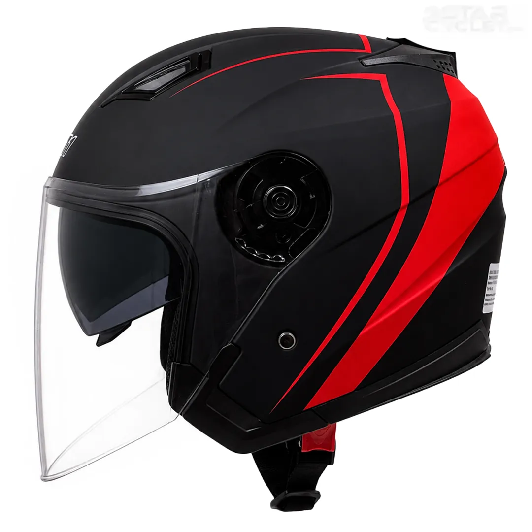 خرید کلاه کاسکت بدون فک دی ای وان مدل 403MATT BLACK RED