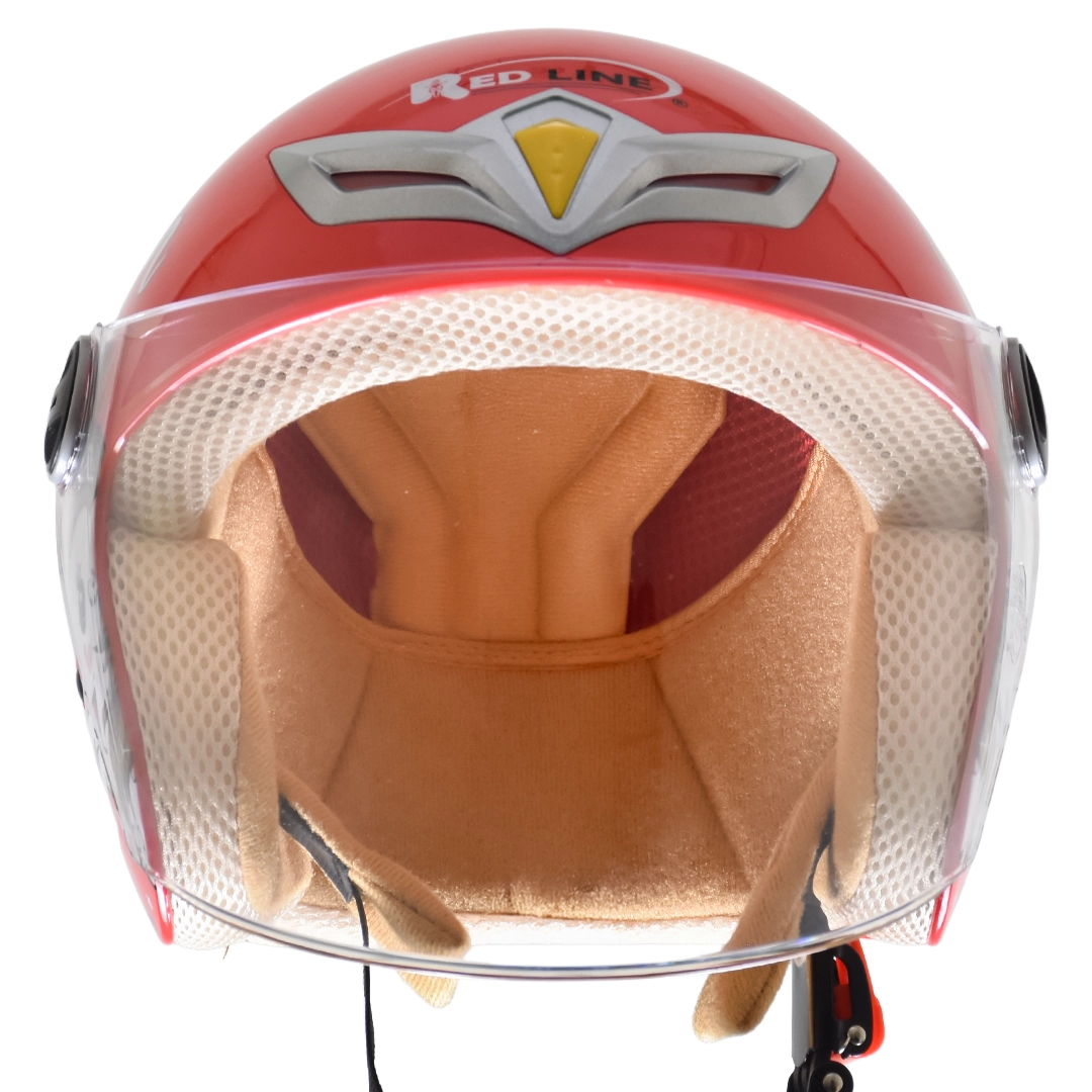 عکس کلاه کاسکت بدون فک بچگانه REDLINE مدل 6-908 BRIGHT RED PRINCESS