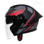 خرید کلاه کاسکت بدون فک ام اس پی مدل 336MATT GRAY BLACK RED