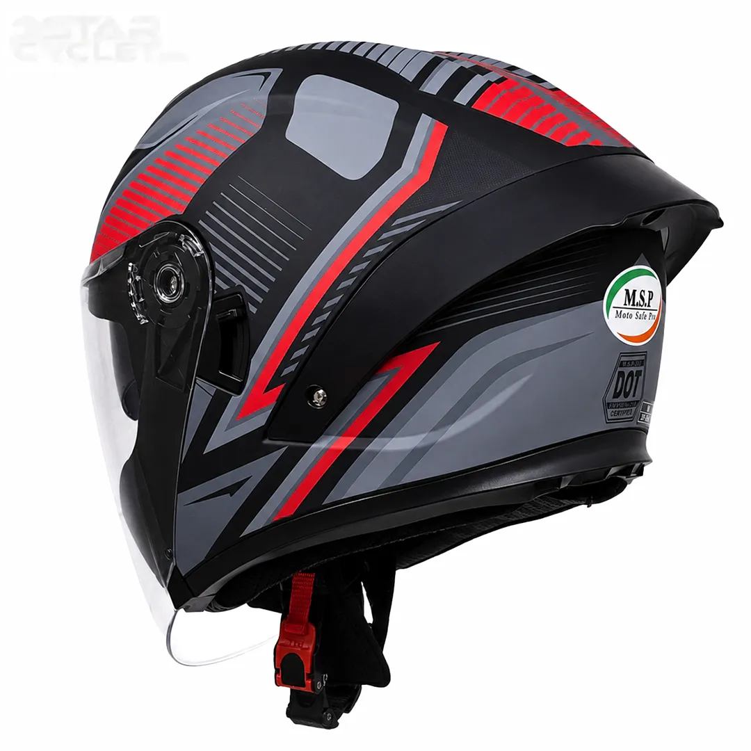 قیمت کلاه کاسکت بدون فک ام اس پی مدل 336MATT GRAY BLACK RED