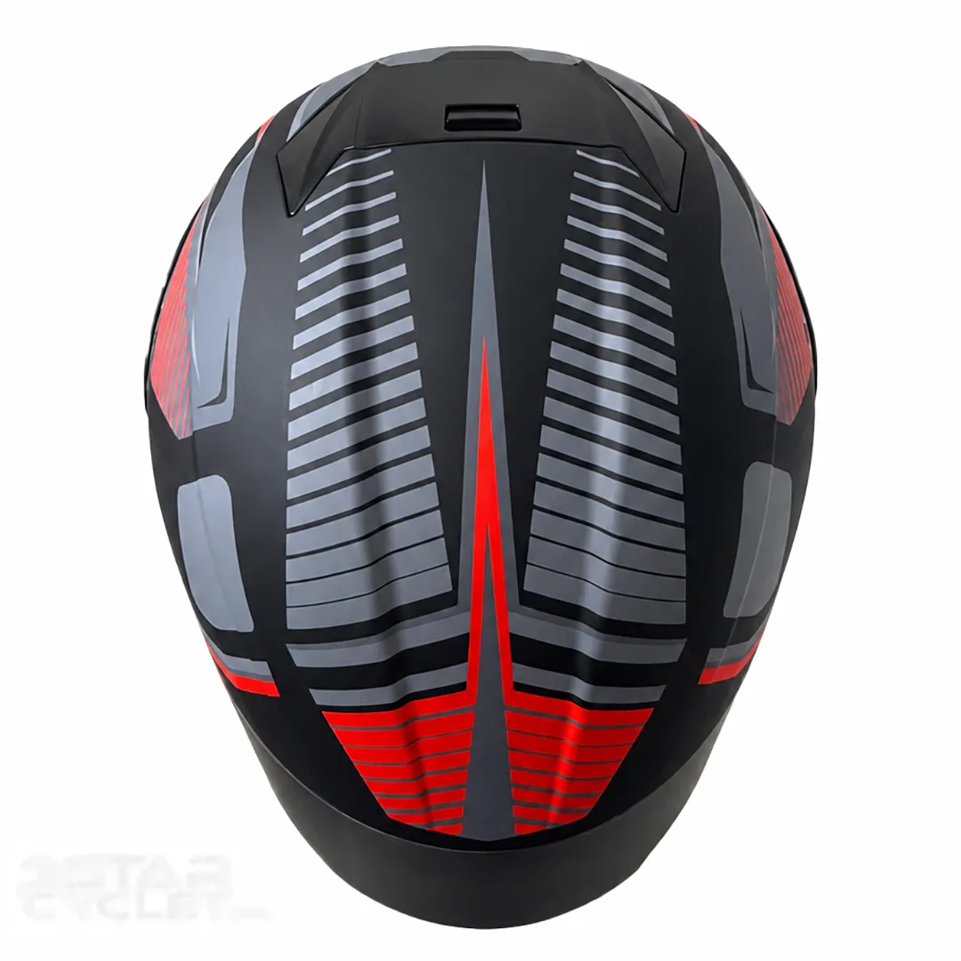بالای کلاه کاسکت بدون فک ام اس پی مدل 336MATT GRAY BLACK RED