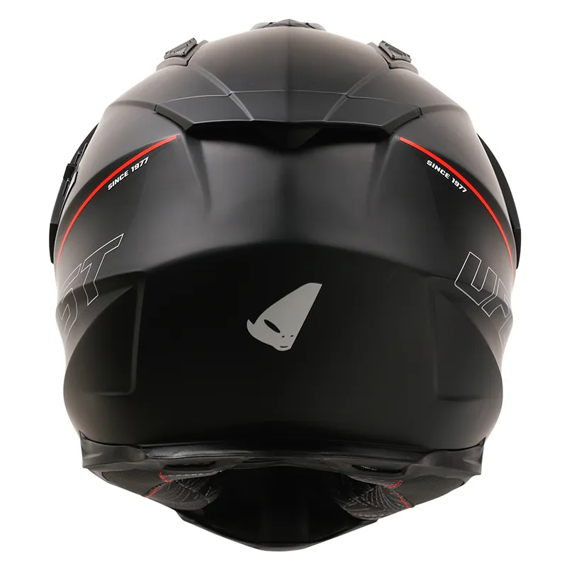 پشت کلاه کاسکت ادونچری یوفو مدل ARIES MATT BLACK RED