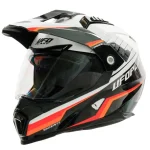 کلاه کاسکت ادونچری یوفو مدل ARIES BLACK WHITE ORANGE