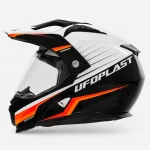 خرید کلاه کاسکت ادونچری یوفو مدل ARIES BLACK WHITE ORANGE از نمایندگی