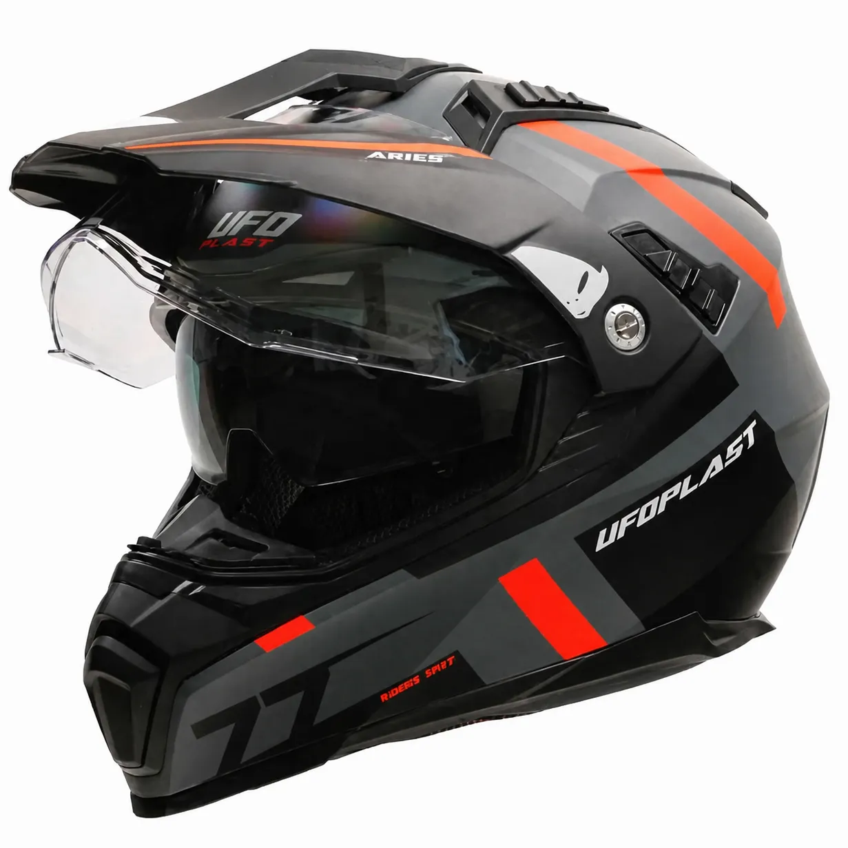 قیمت کلاه کاسکت ادونچری یوفو مدل ARIES MATT GRAY BLACK ORANGE