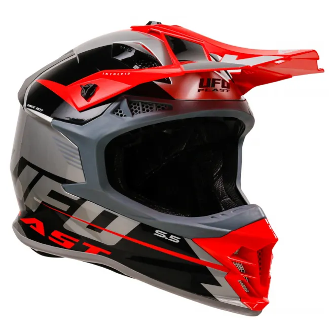 خرید کلاه کاسکت کراسی یوفو مدل INTREPID SILVER BLACK ORANGE از نمایندگی