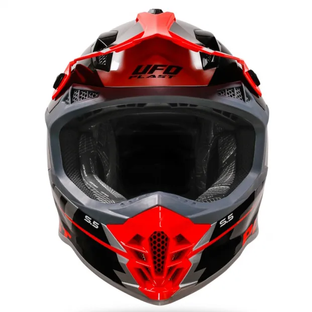 عکس کلاه کاسکت کراسی یوفو مدل INTREPID SILVER BLACK ORANGE