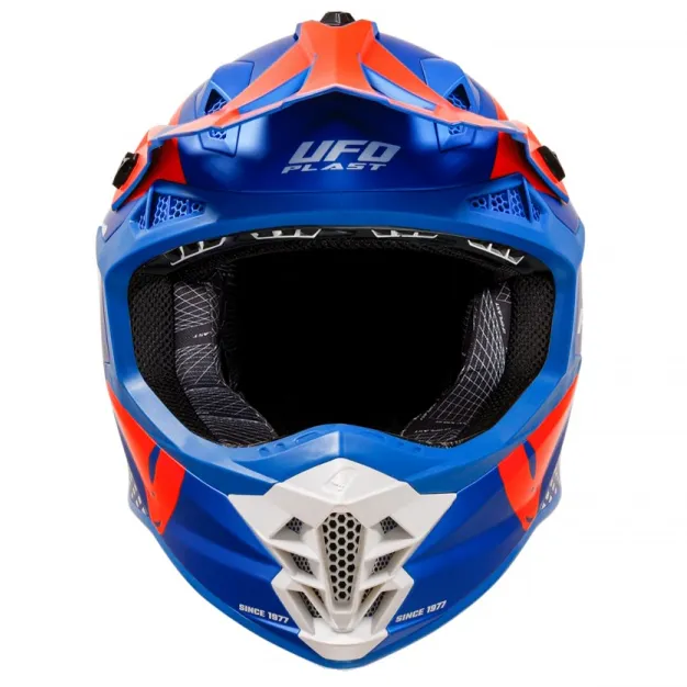 عکس کلاه کاسکت کراسی یوفو مدل INTREPID MATT BLUE ORANGE