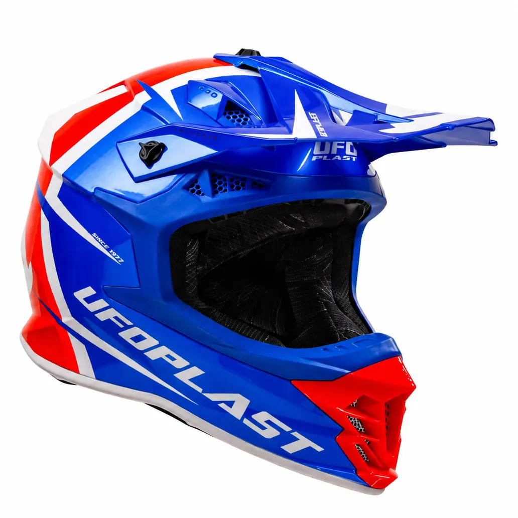 قیمت کلاه کاسکت کراسی یوفو مدل INTREPID BLUE RED WHITE ORANGE