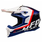 عکس کلاه کاسکت کراسی یوفو مدل INTREPID NAVY BLUE WHITE ORANGE
