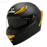 کلاه کاسکت فک متحرک سومان مدل F2 MATT BLACK GOLD