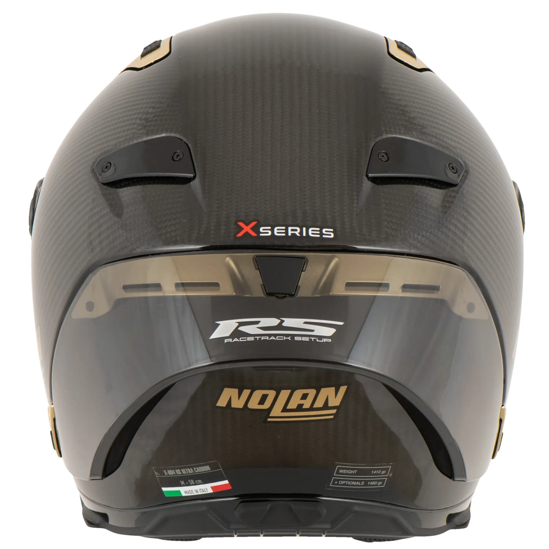 پشت کلاه کاسکت فک ثابت نولان مدل X804 RS ULTRA CARBON AUREO
