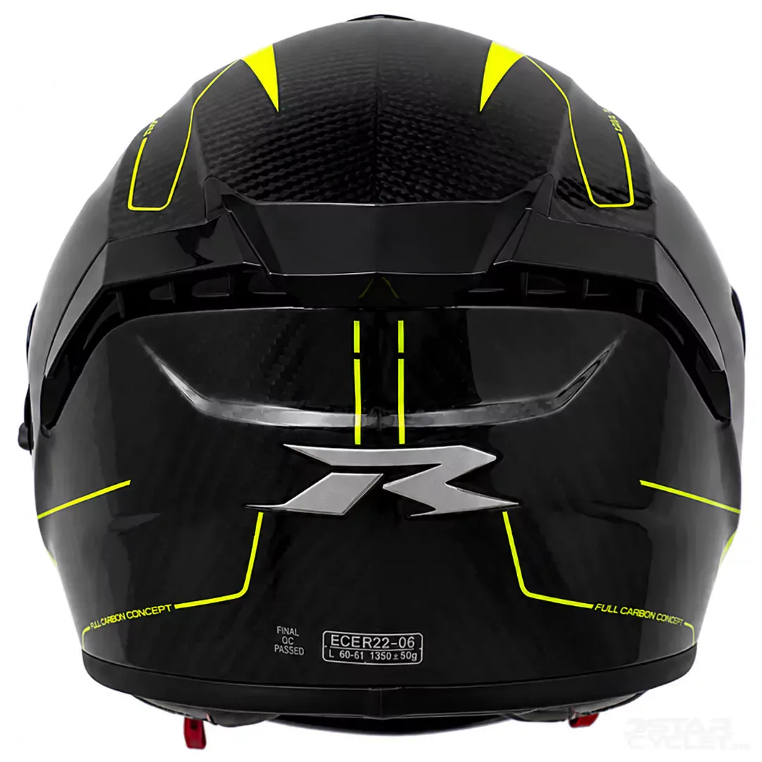 عکس کلاه کاسکت فک ثابت راپیدو مدل 101SV CARBON GLOSSY NEON YELLOW
