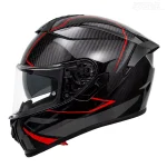 خرید کلاه کاسکت فک ثابت راپیدو مدل 101SV CARBON GLOSSY RED GRAY