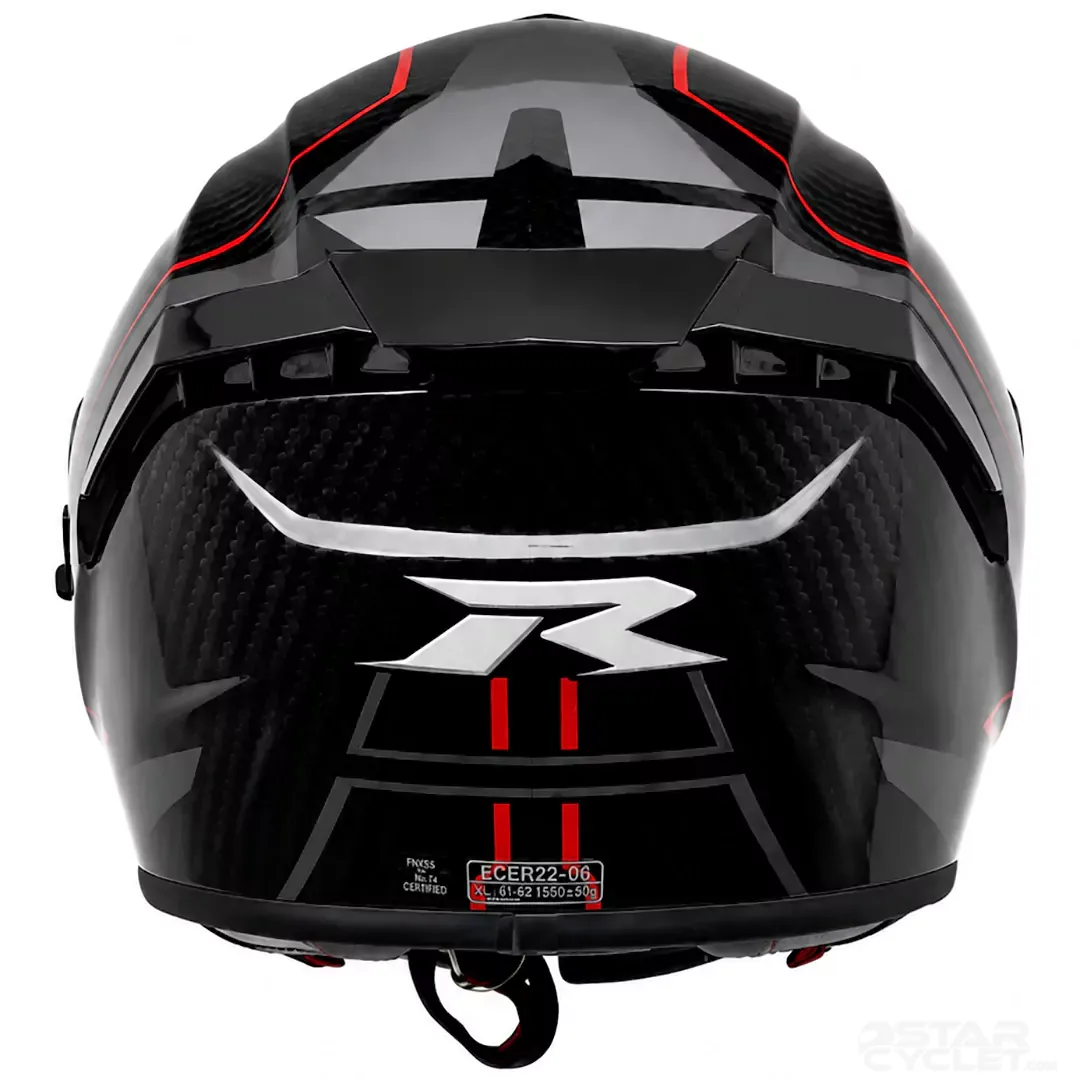عکس کلاه کاسکت فک ثابت راپیدو مدل 101SV CARBON GLOSSY RED GRAY