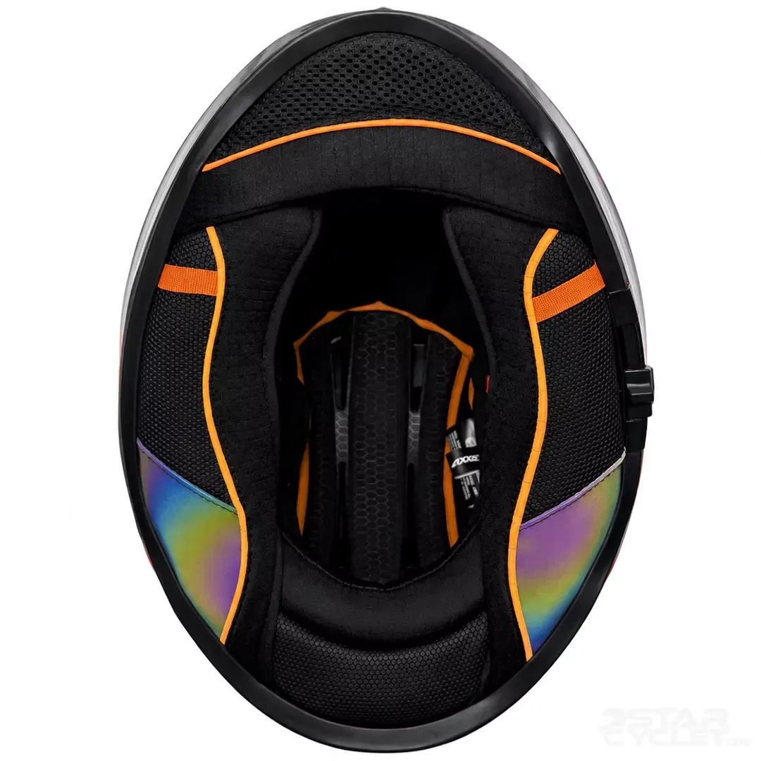 خرید کلاه کاسکت فک ثابت اکسیس مدل HAWK Black orange gray اورجینال