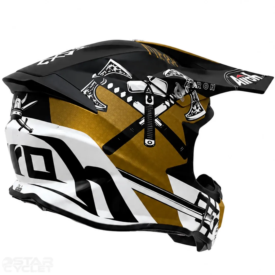 خرید کلاه کاسکت کراسی AIROH مدل SWORD TWIST2 BLACK GOLD MATT از نمایندگی