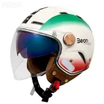 کلاه کاسکت بدون فک BEON مدل 122 CREAM DESIGN